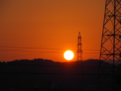 夕焼けと鉄塔 4