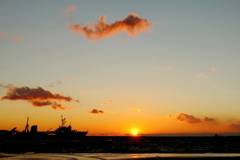 釧路港の日没