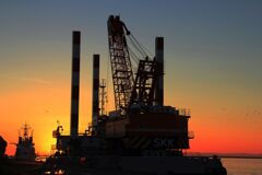 マジックアワー、釧路港の風景