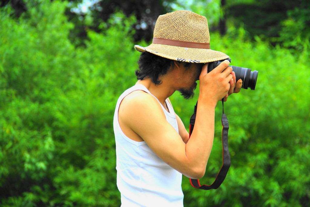 夏を撮るお父さん