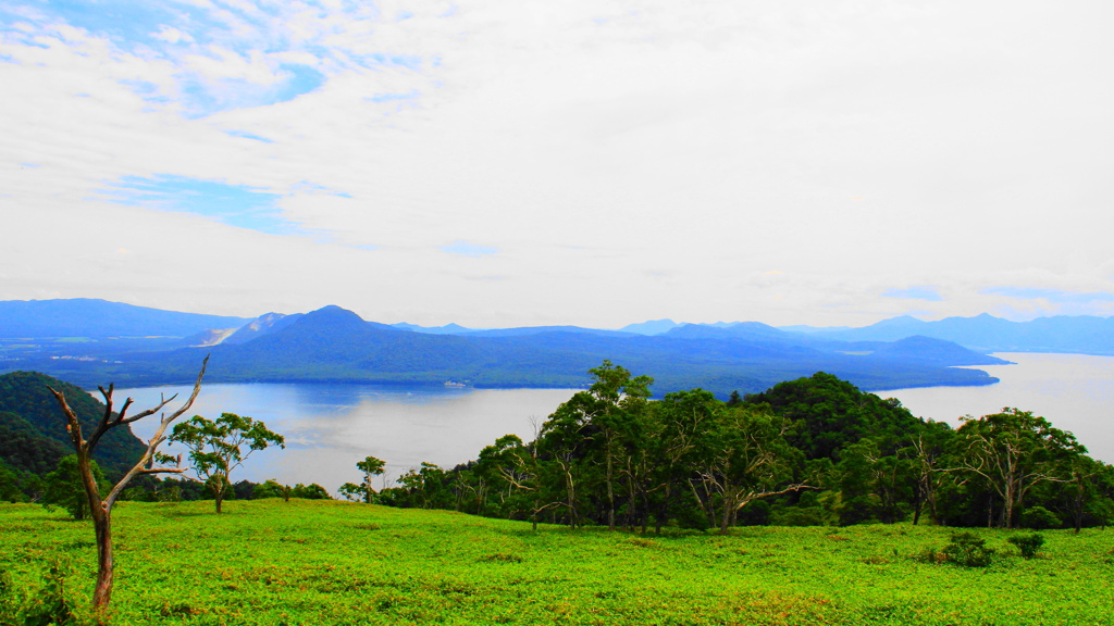 屈斜路湖を望む