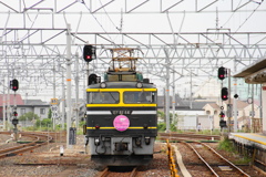 敦賀で交代するEF81形電気機関車