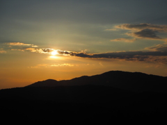 箱館山の夕陽