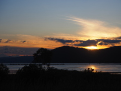 琵琶湖の夕陽