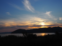 琵琶湖の夕陽
