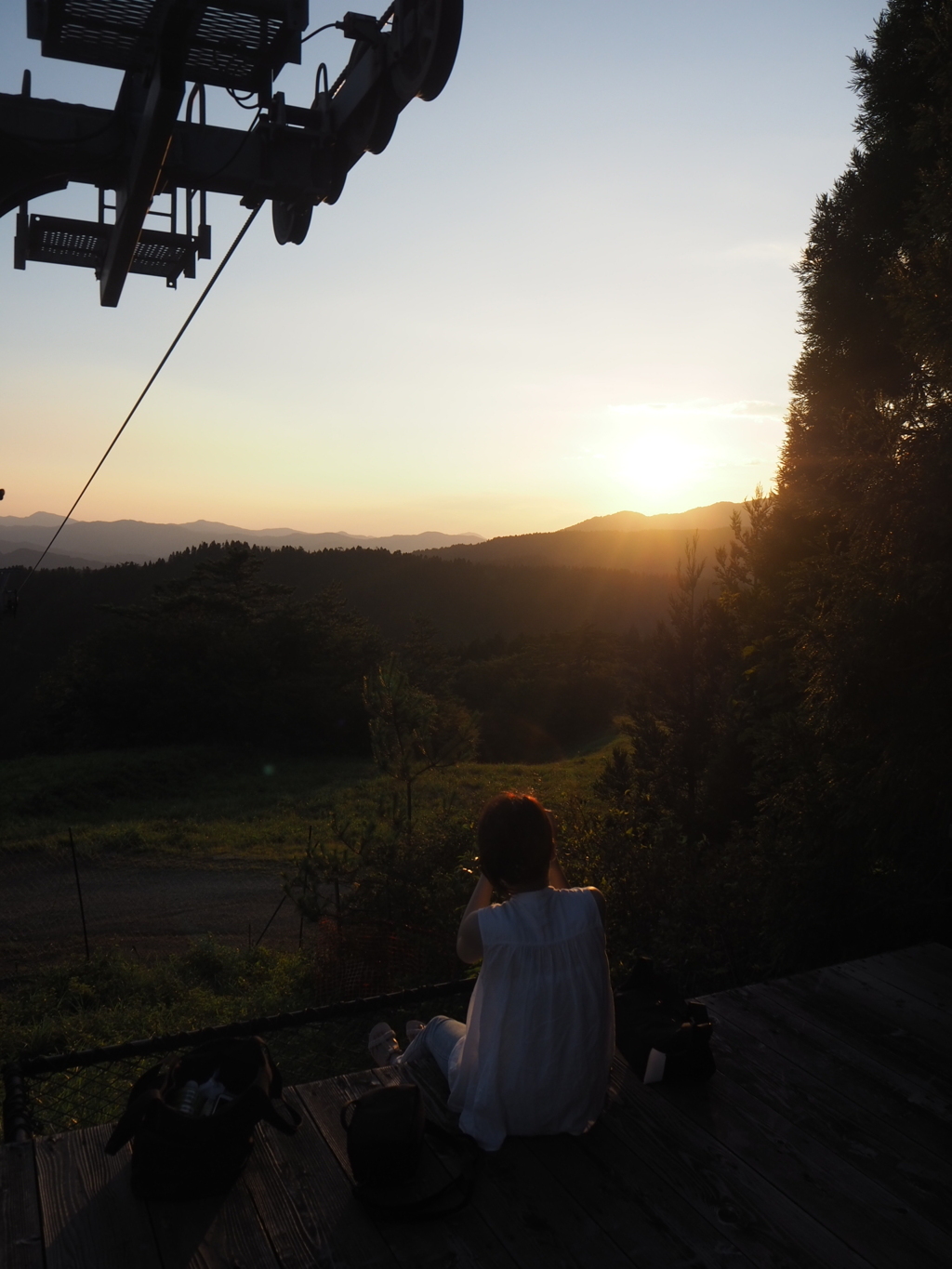 夕陽をシャッターチャンス