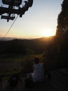 夕陽をシャッターチャンス