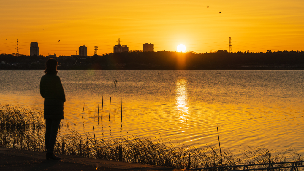 印旛沼夕景