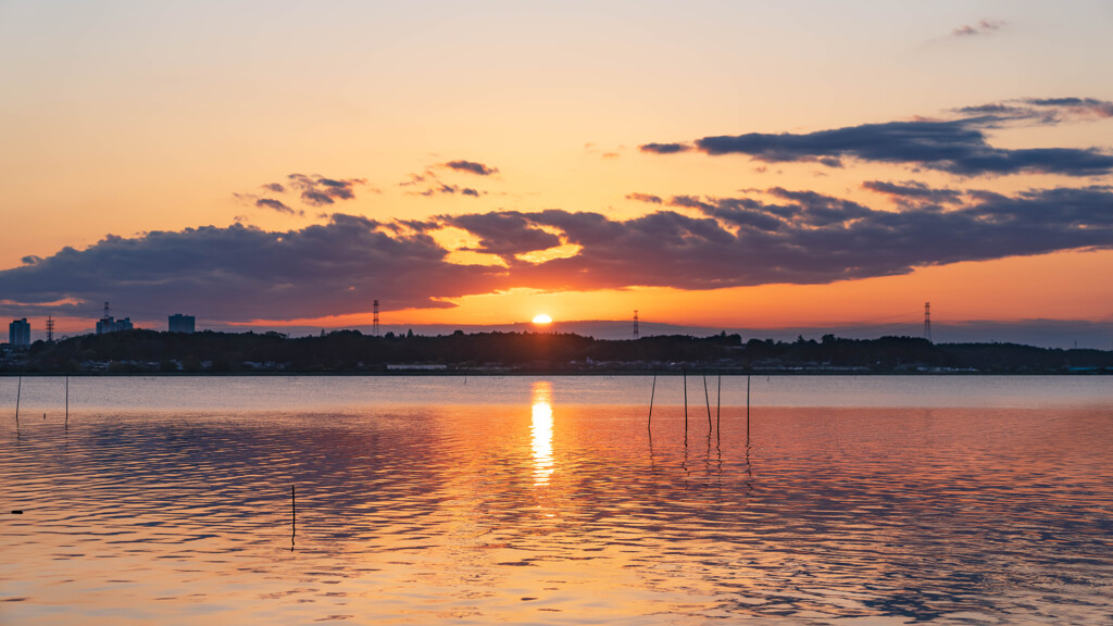 西印旛沼夕景