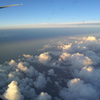 2019/06/14_機窓風景 朝日に照らされる雲