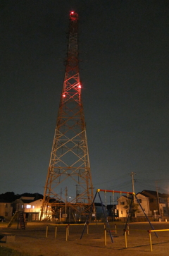 2014/10/12_夜のつつじ公園の鉄塔