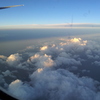 2019/06/14_機窓風景 朝日に照らされる雲