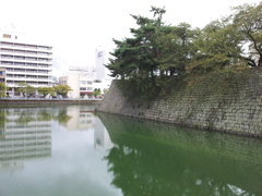 2019/09/24_福井城址 御本城橋から内堀を望む