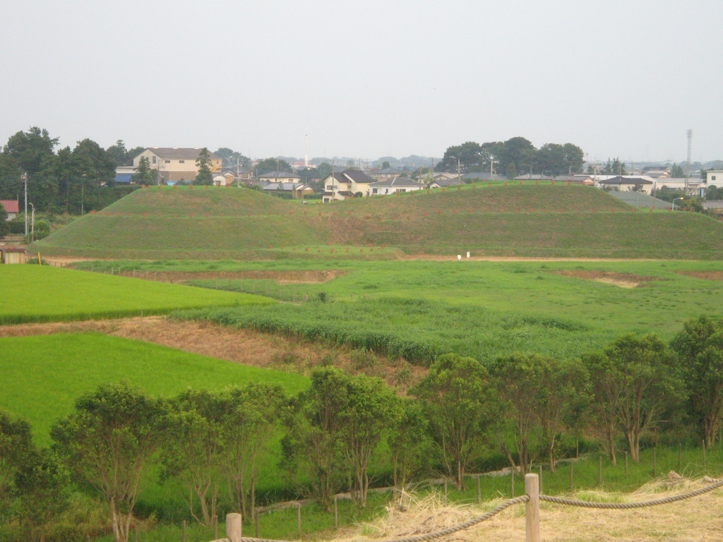 2009/08/22_さきたま古墳公園 稲荷山古墳から将軍山古墳を望む
