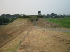 2009/08/22_さきたま古墳公園 稲荷山古墳の前方部から後円部を望む