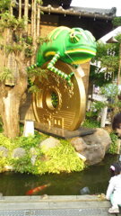 2013/05/04_うなっ子の巨大五円玉とカメレオン?