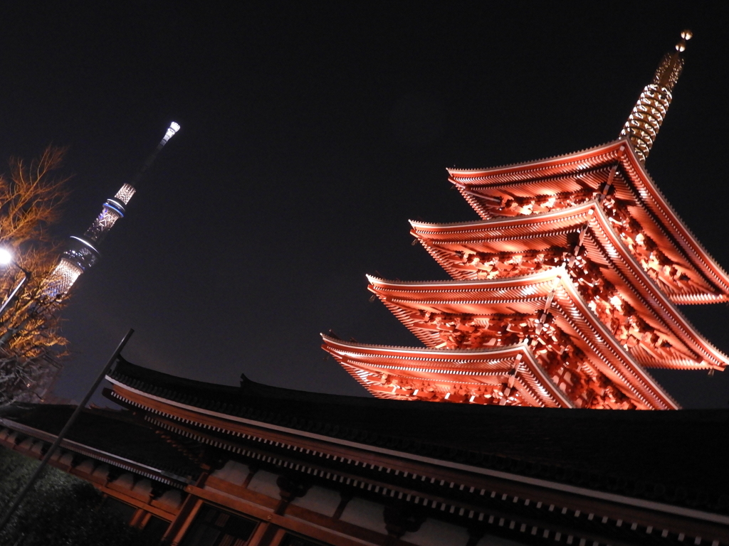 浅草寺とスカイツリー