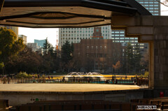 日比谷公園散策　オレンジの文字