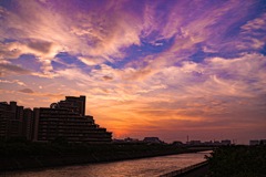 台風が過ぎた日の夕暮れ