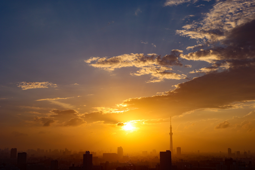 東京スカイツリーのあるもう一つの夕景　