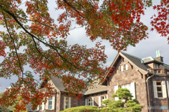 東京の紅葉　旧古河庭園にて