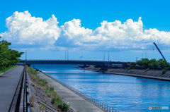 浦安境川昼景　2020残暑