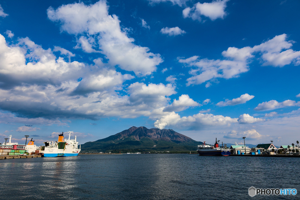 大きな空　大きな桜島　広い海
