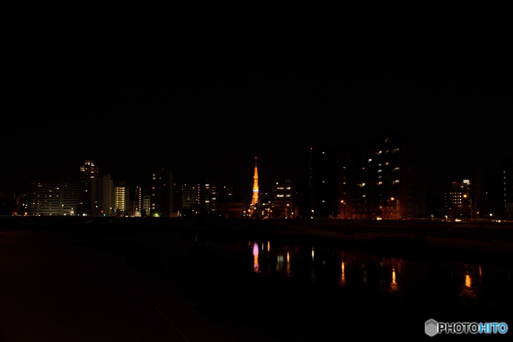 豊平川から見えるテレビ塔