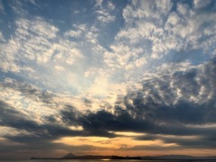鹿児島湾の夕焼けと開聞岳①