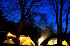 いずみ湖公園 キャンプ場の夕暮れ①