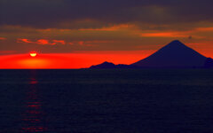 開聞岳と夕焼け②