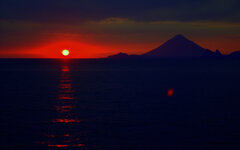 開聞岳と夕焼け④