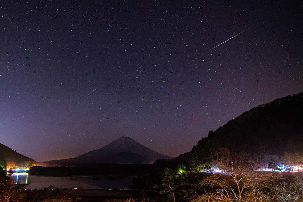 富士と流星