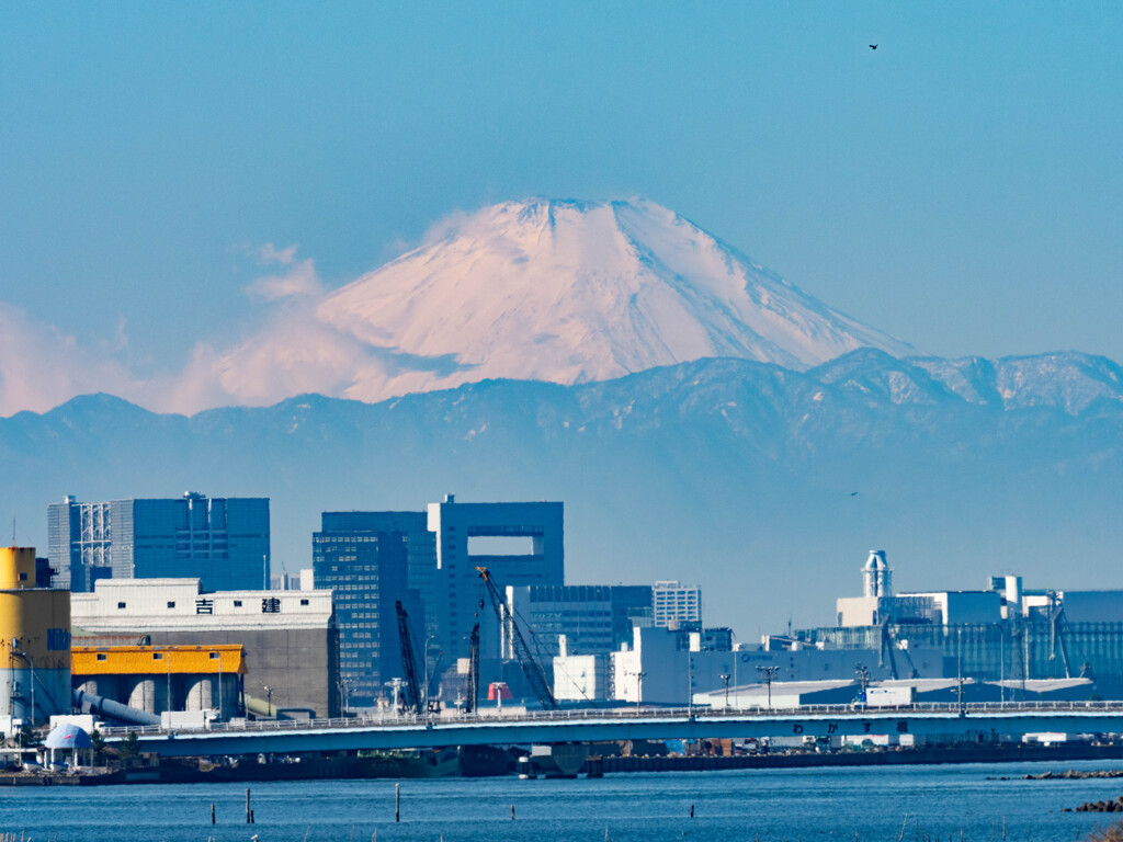 東京湾と富士山