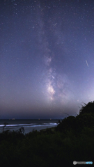 天の川と流星と飛行機