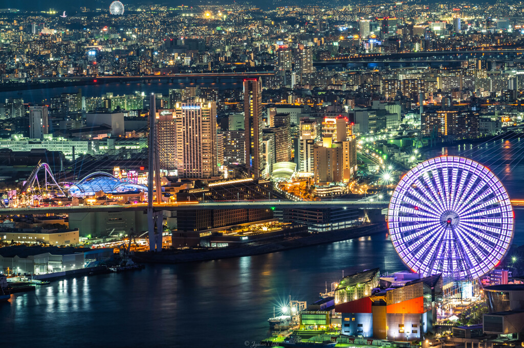 南港から望む大阪の夜景