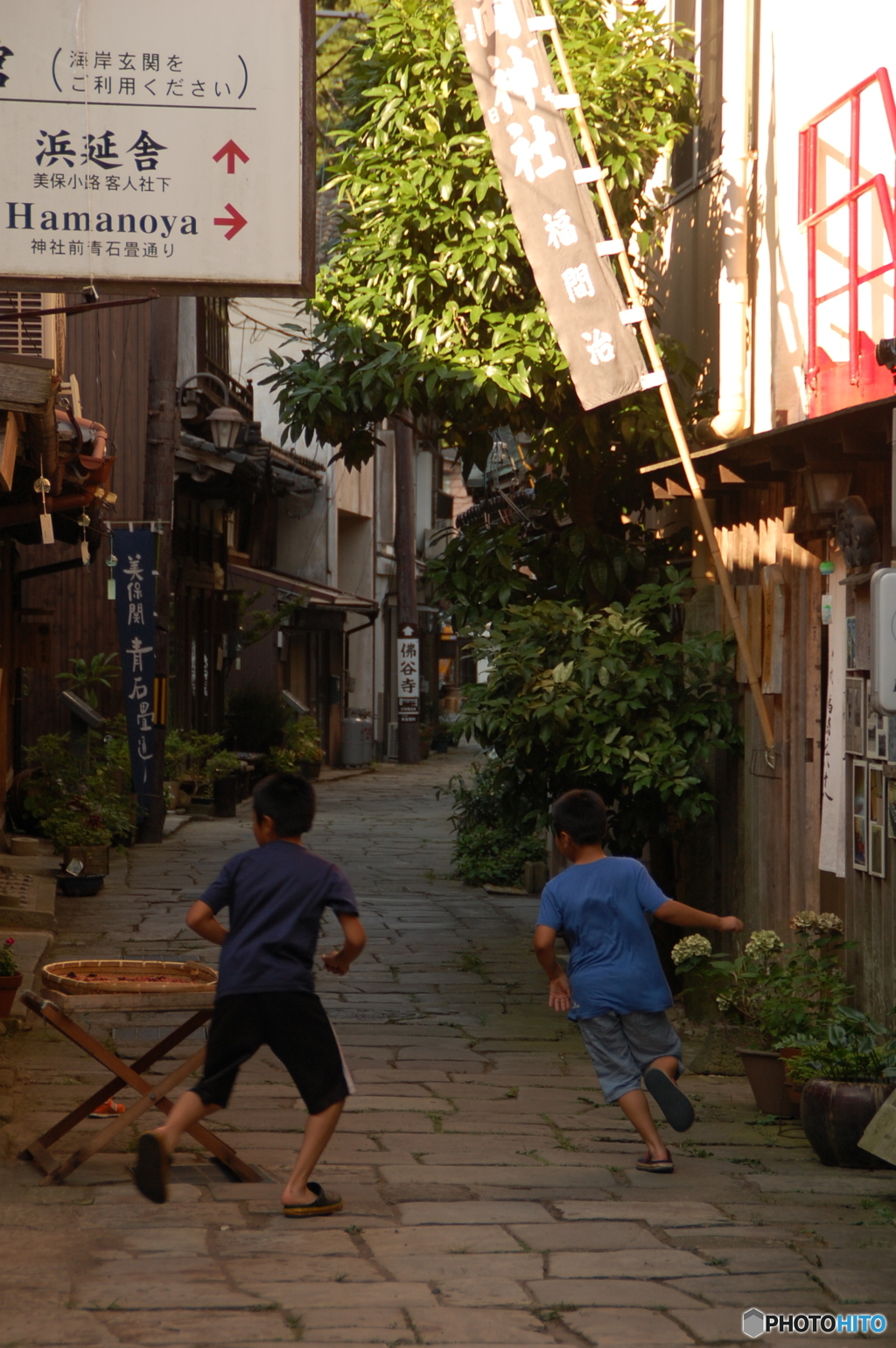美保神社　青石畳通り