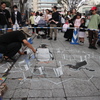 静岡大道芸　路面アート製作中