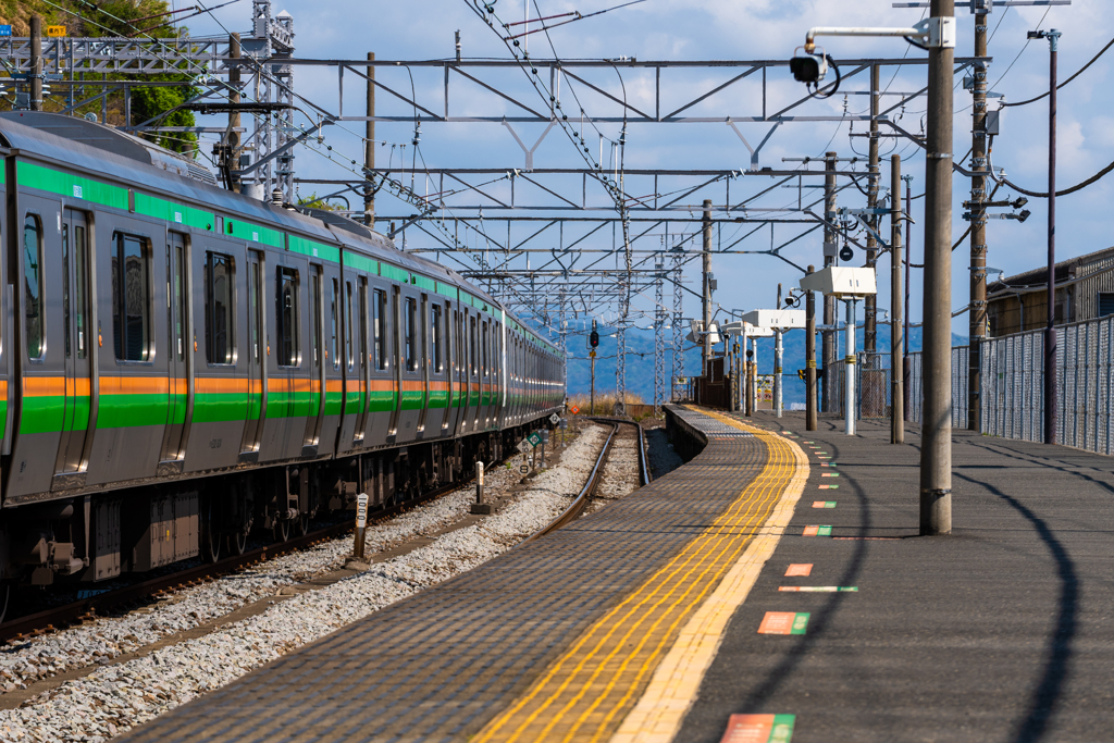 根府川駅と東海道本線