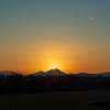 富士に落ちる夕陽2