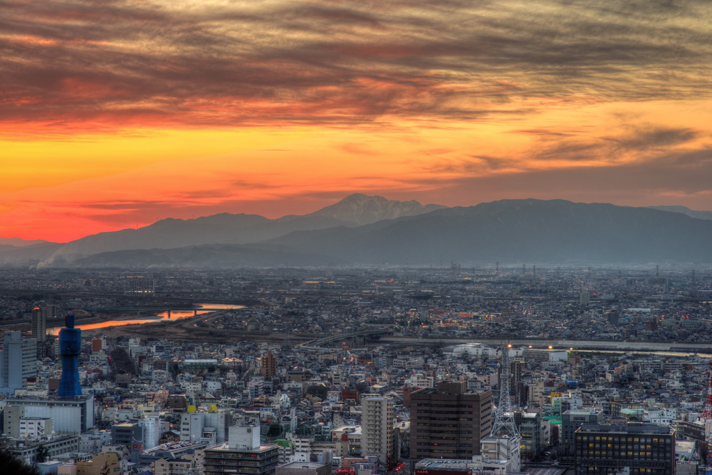 金華山の夕焼け