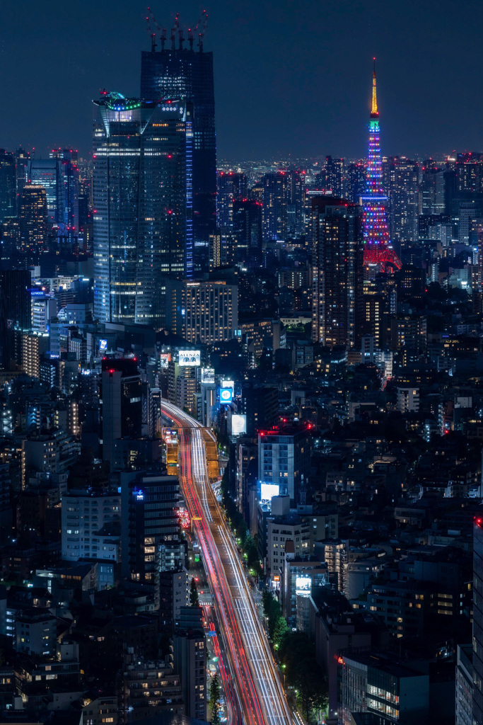 東京タワーと六本木ヒルズ