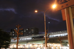 光明池駅前とリムジンバス