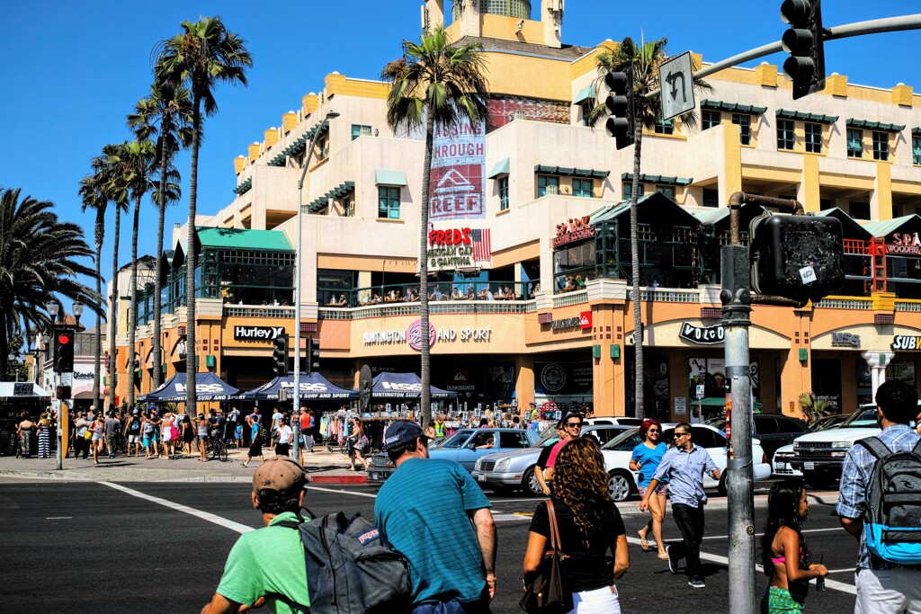 Huntington Beach沿いの交差点