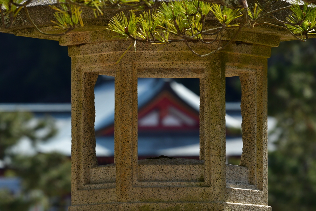 灯籠のなかを覗くと厳島神社
