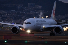 JAL787　滑走路へ