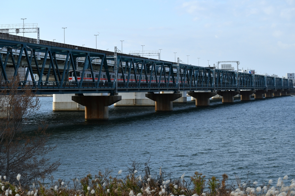 阪神本線と淀川橋梁