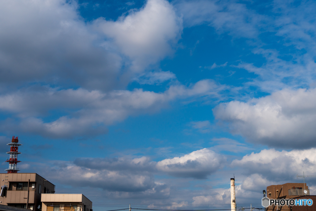青い空、雲の様々な層５　－　空シリーズ