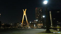 中央大橋　灯り　ー　公園　夜景