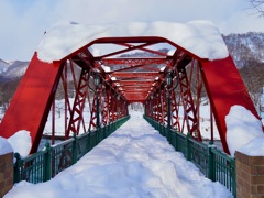 雪の中の「赤」「緑」